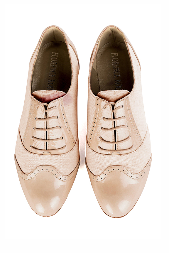 Powder pink women's fashion lace-up shoes.. Top view - Florence KOOIJMAN